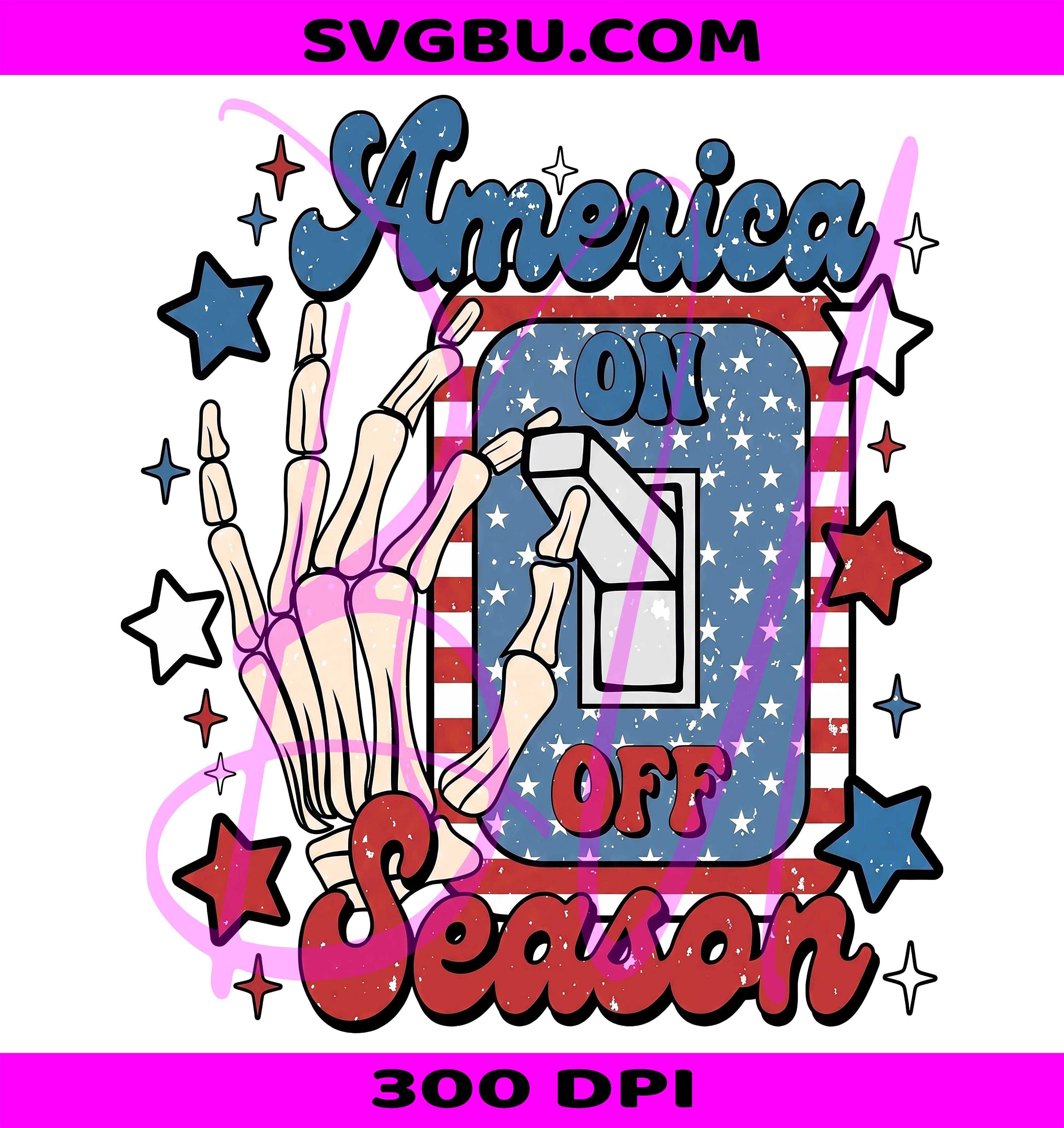 America Season On Off PNG, Retro 4th Of July PNG, Patriotic USA PNG