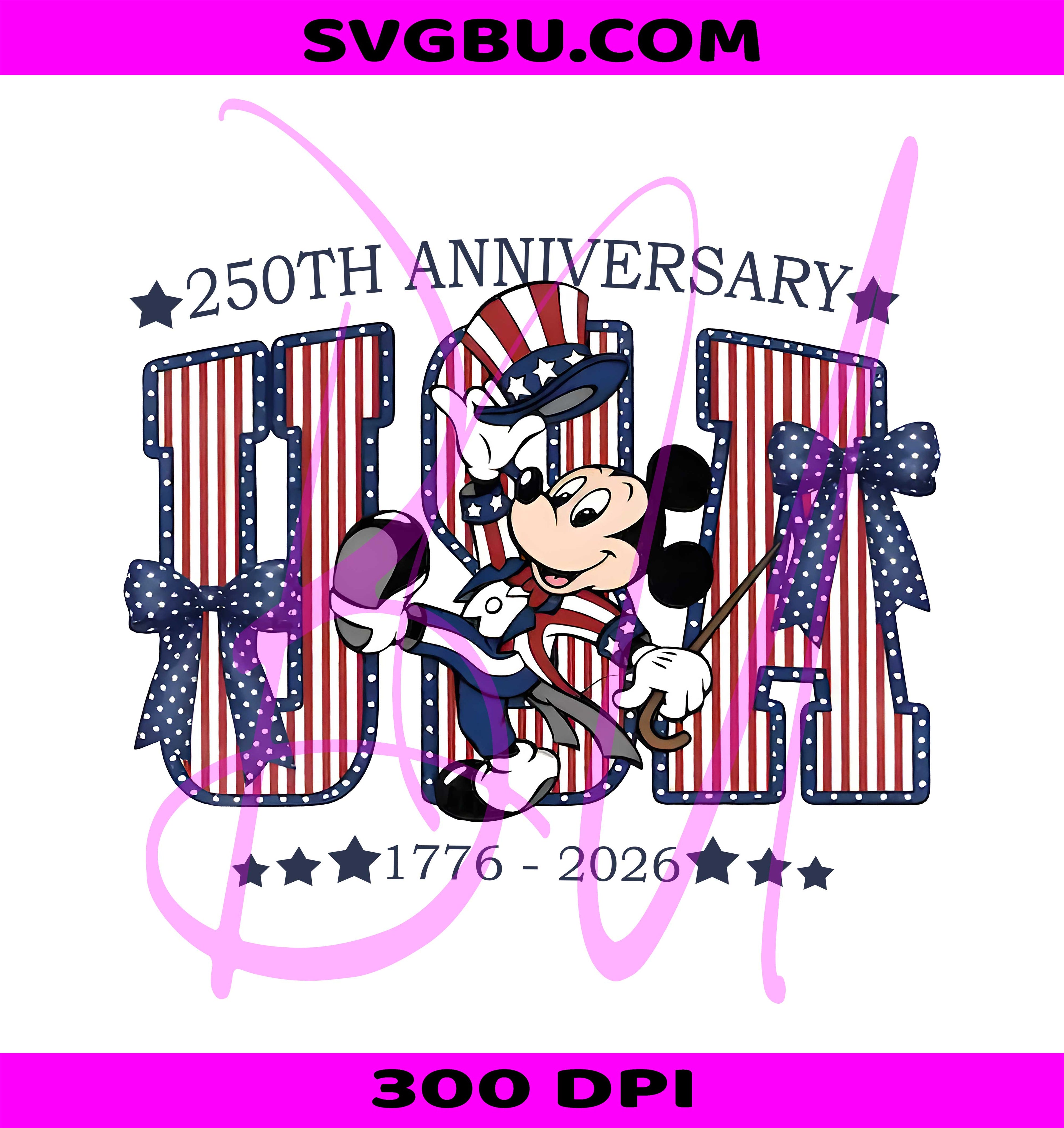 USA 250th Anniversary PNG, Patriotic Mouse Uncle Sam PNG