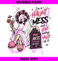 Haunt Mess PNG, Cute Ghost Girl PNG, Retro Spooky Season PNG