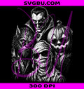 Retro Halloween Characters PNG, Spooky Halftone PNG, Ghost Pumpkin PNG