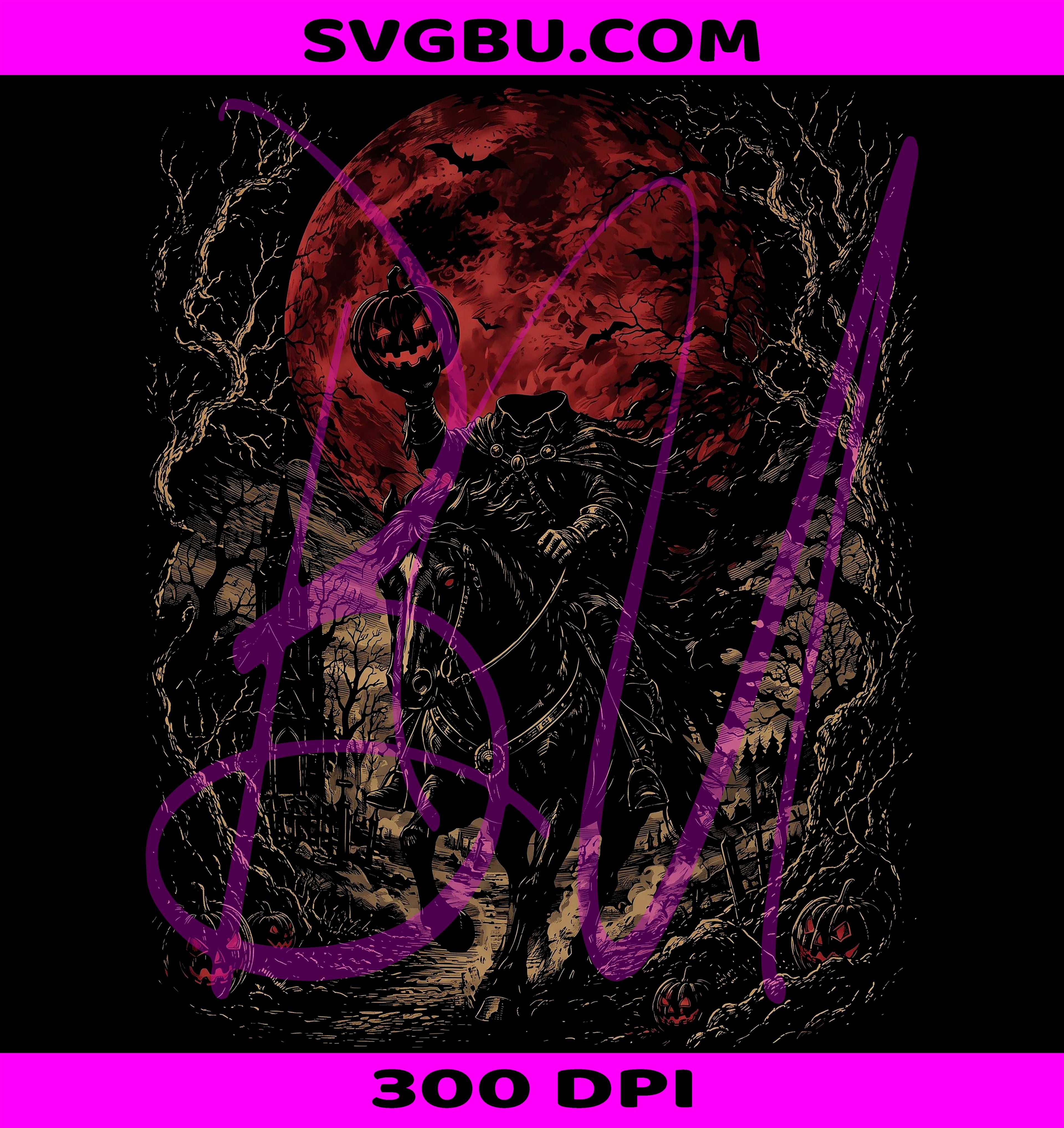 Headless Horseman PNG, Black Horse Pumpkin PNG, Blood Moon Spooky PNG