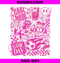 Soccer Vibes PNG, Goal Mode PNG, Pink Soccer Game Day PNG