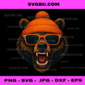 Bear with Sunglasses and Beanie PNG, Brown Bear Sunglasses PNG