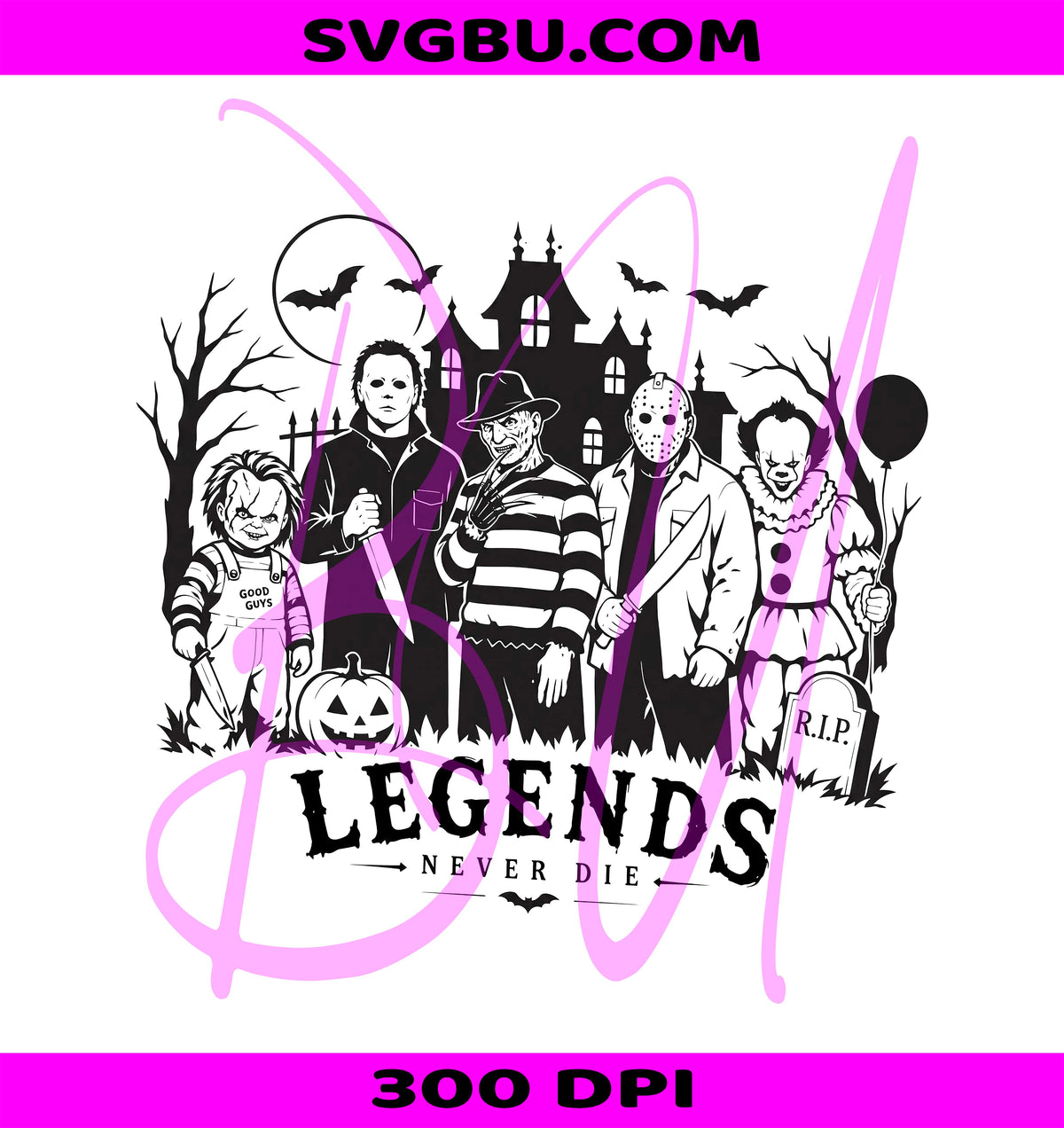 Retro Halloween PNG, Spooky Characters PNG, Horror Art PNG