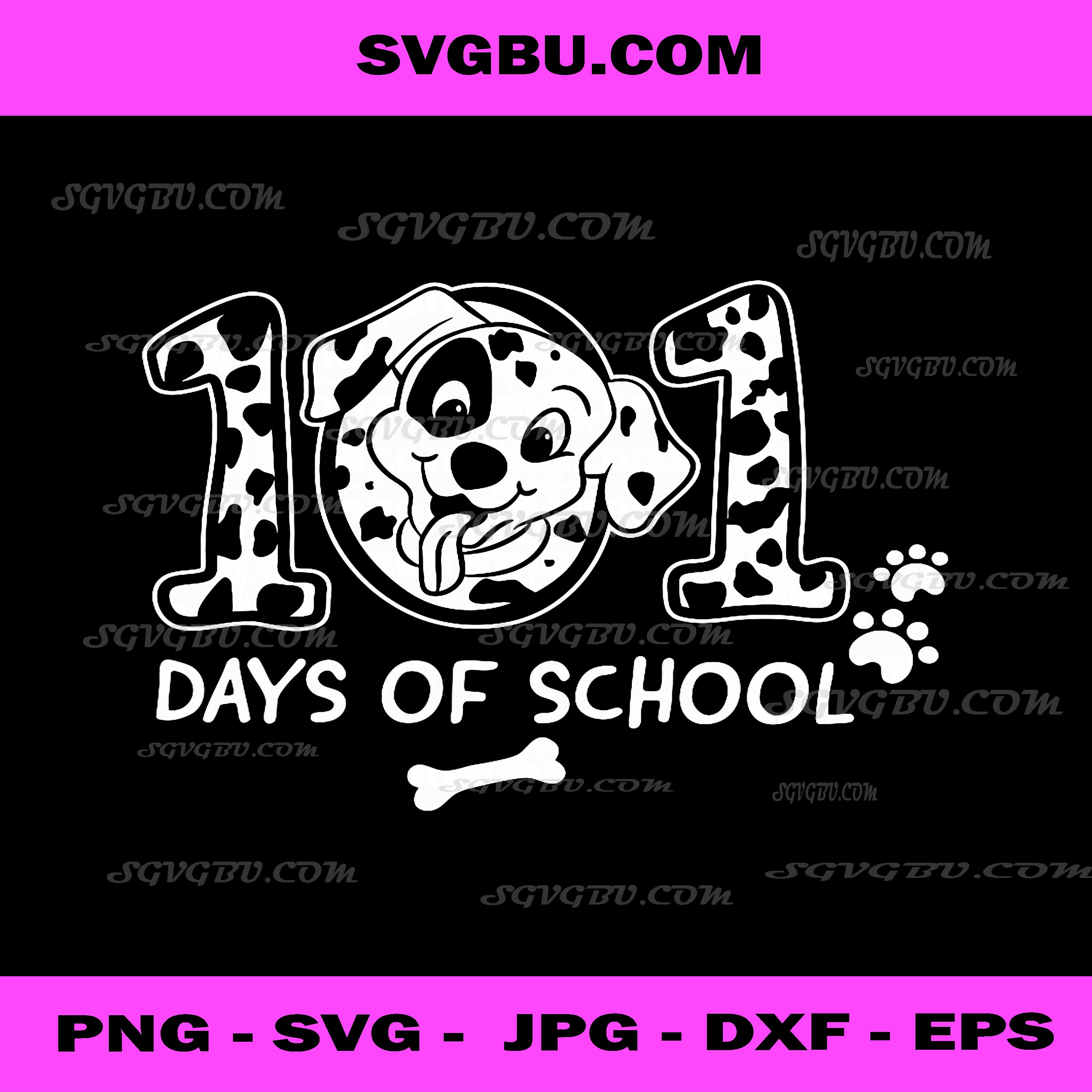 101 Days Of School Dog PNG, Dalmatian Puppy PNG, Student Holiday PNG