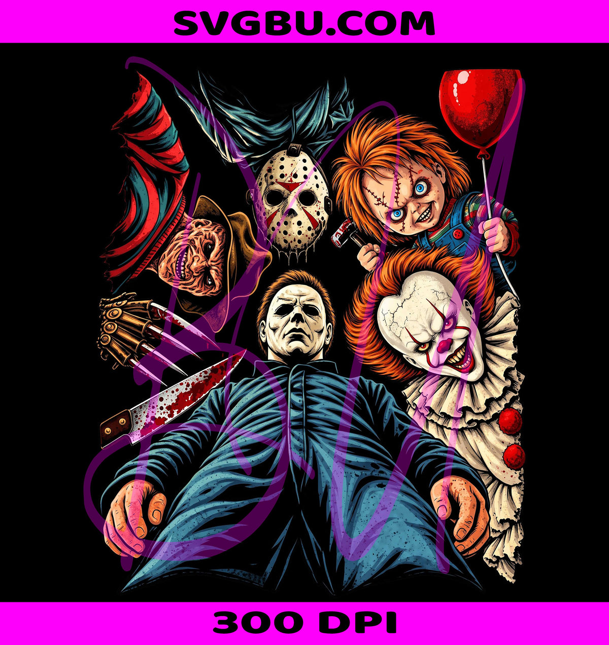 Retro Horror Movie PNG, Halloween Slasher PNG, Digital Horror PNG