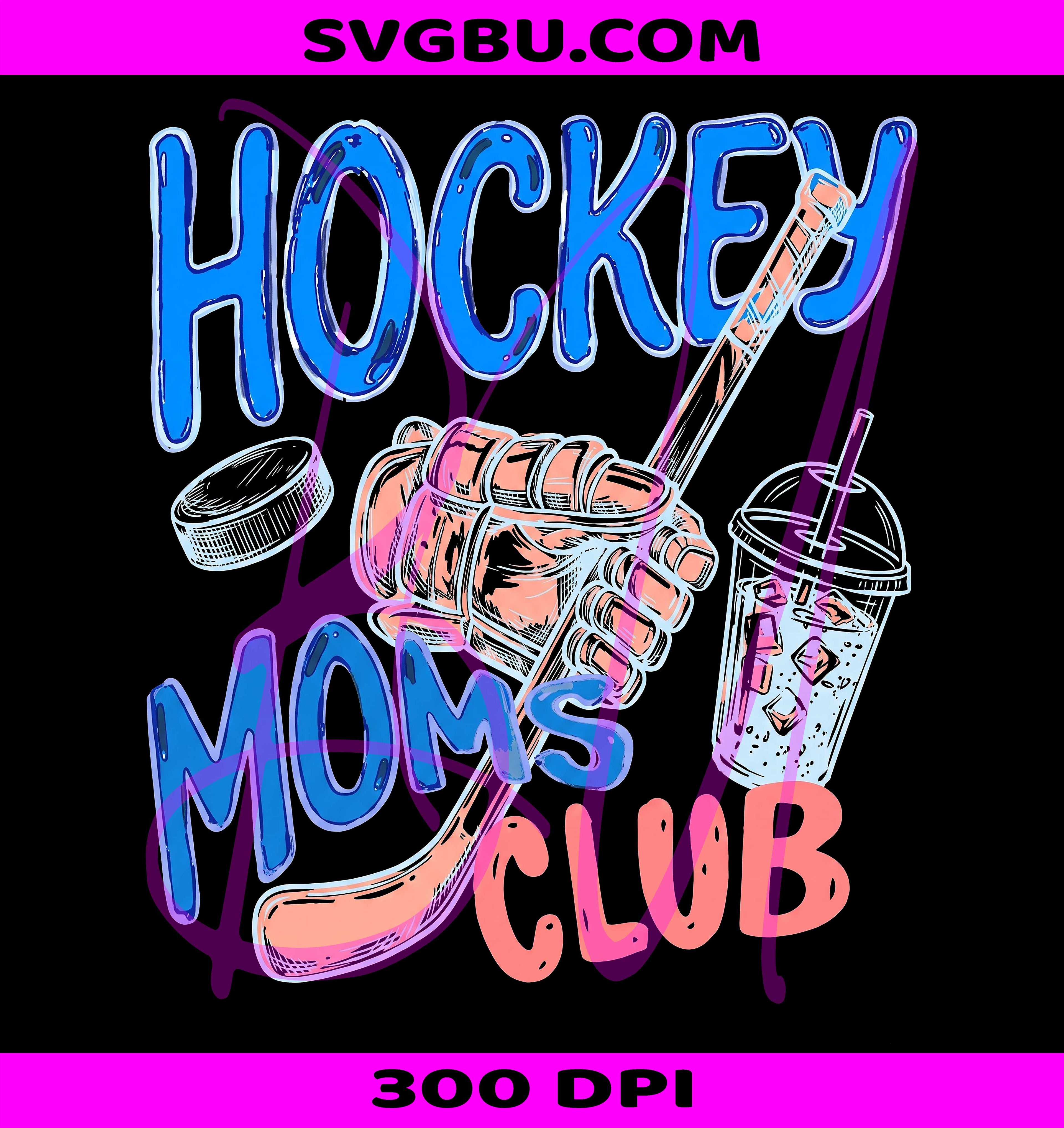 Hockey Moms Club PNG, Hockey Doodle PNG, Game Day Sports Mom PNG