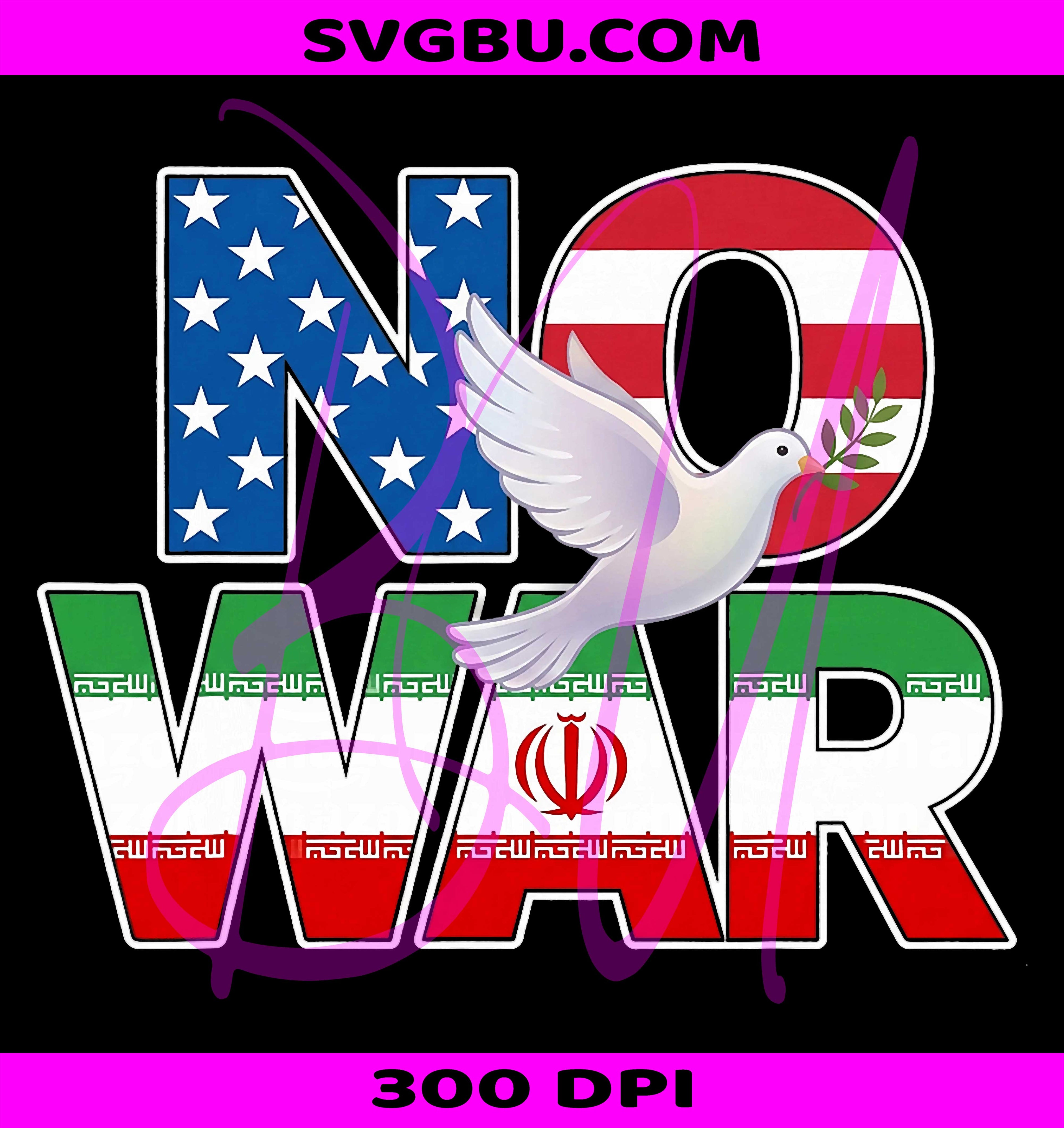 Peace Dove PNG, No War PNG, Iran USA Flag PNG