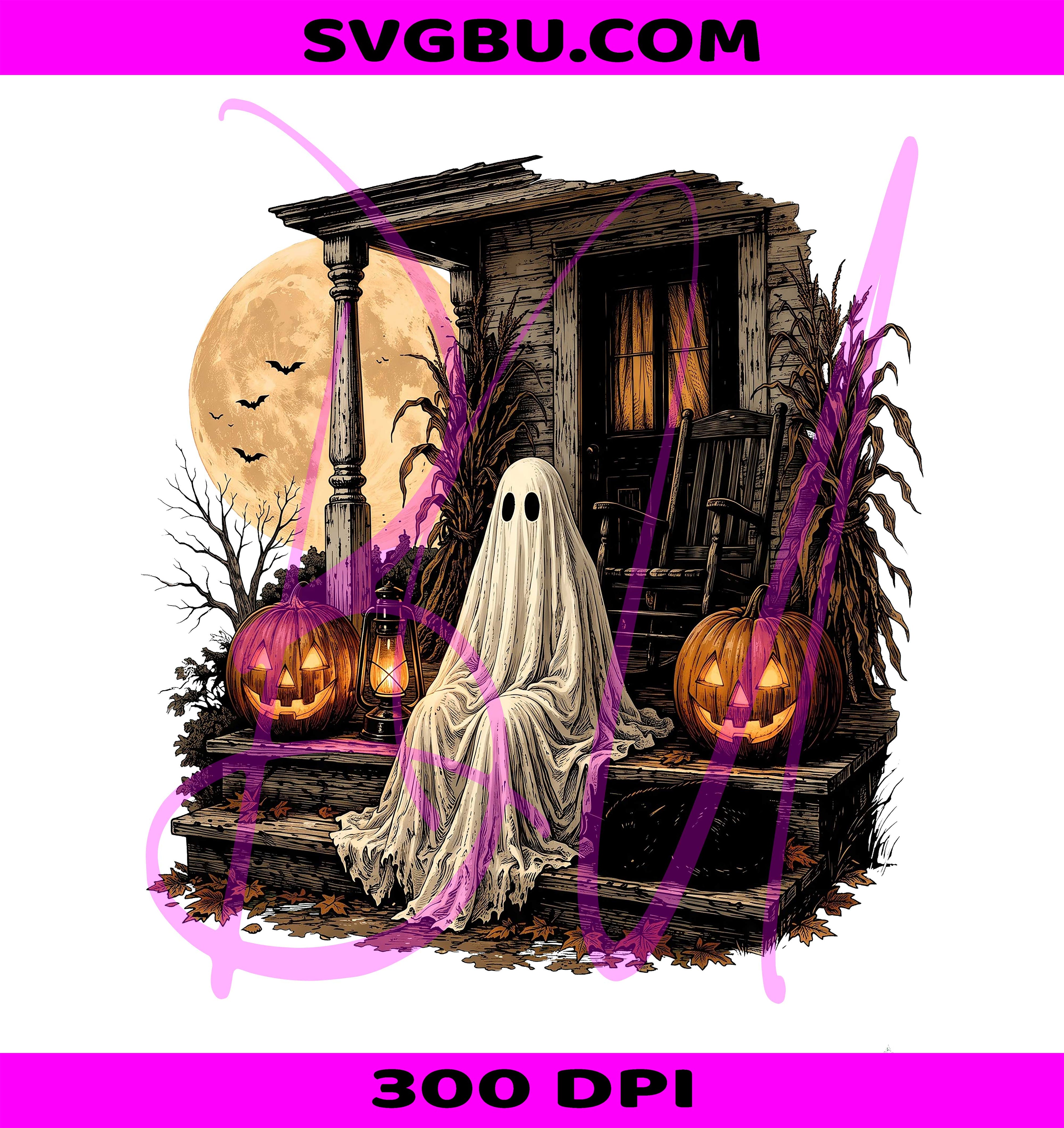 Retro Halloween Ghost PNG, Spooky Sublimation PNG, Vintage Ghost PNG