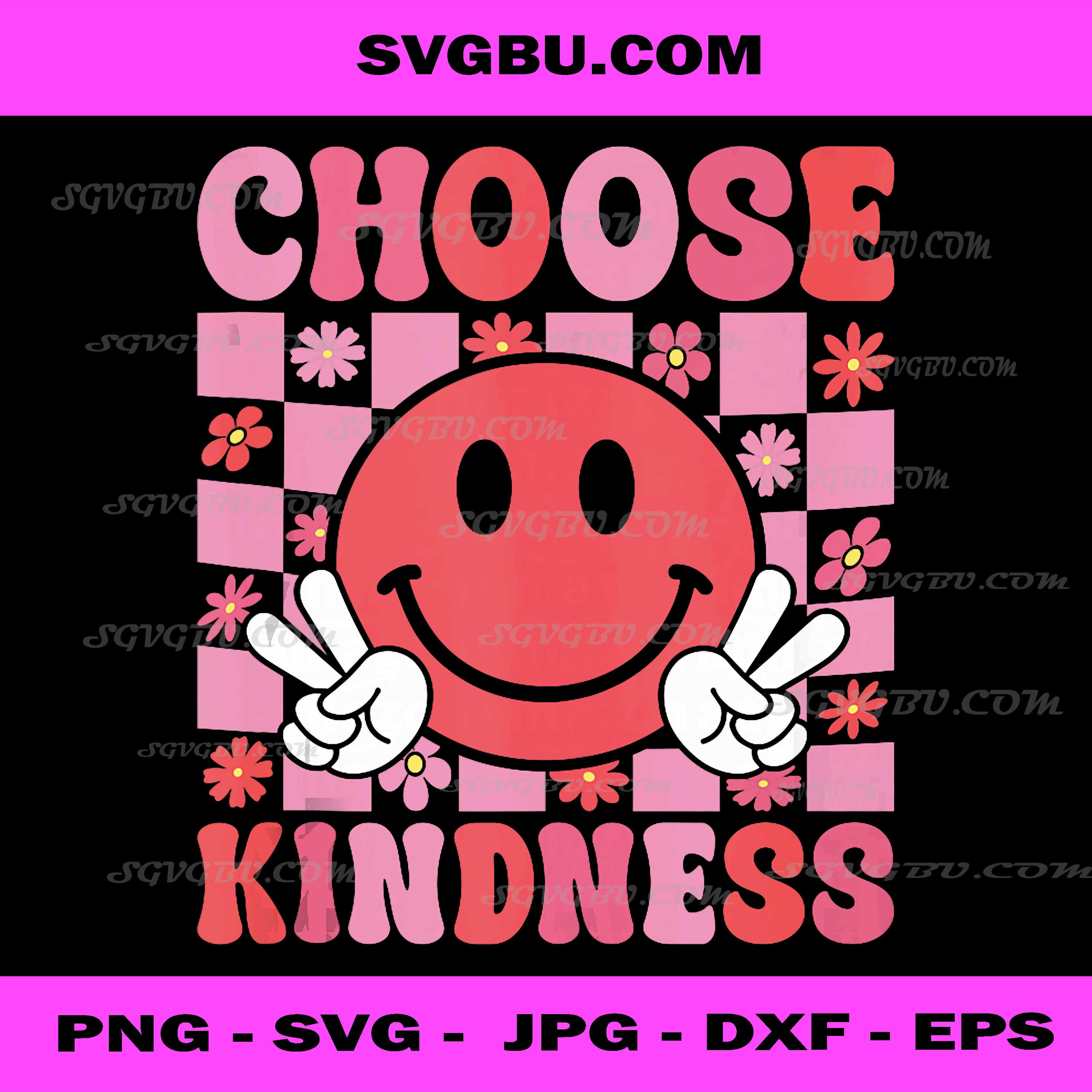 Cute Be Kind Choose Kindness PNG, Retro Groovy Inspirational PNG