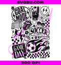 Soccer Vibes PNG, Goal Mode PNG, Black Soccer Game Day PNG