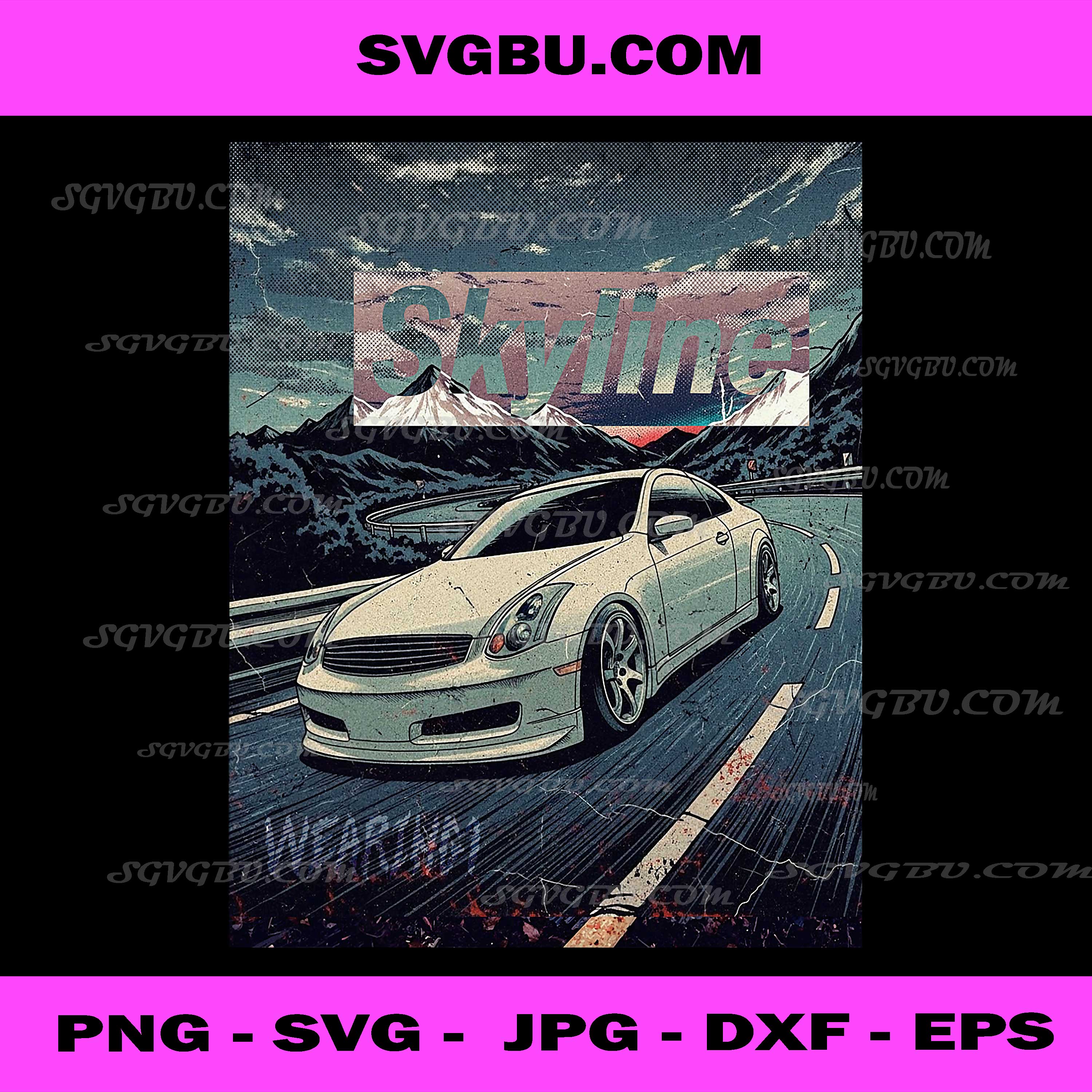 G35 JDM Drift Car PNG, 350GT Skyline Track Street Racing Design