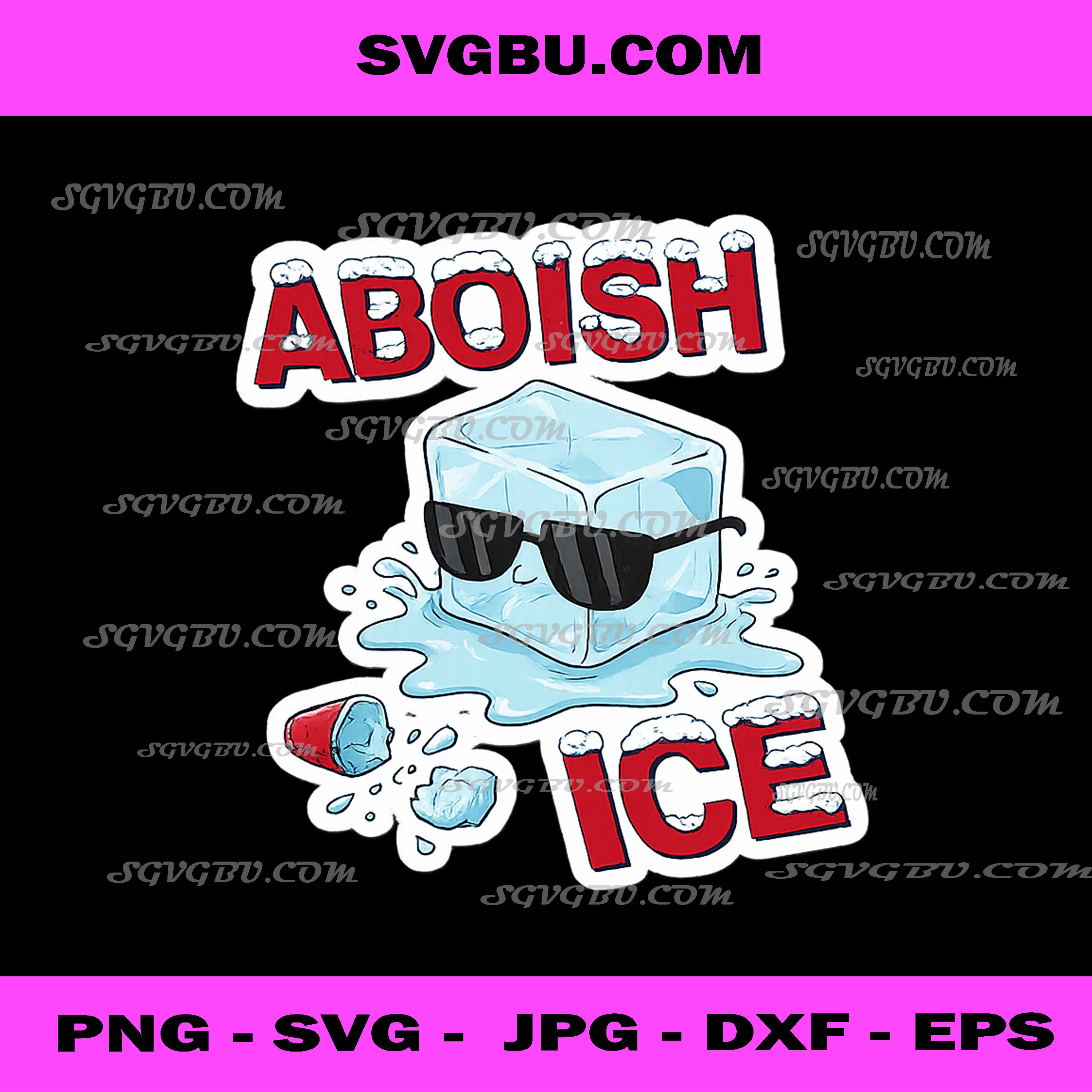 Abolish ICE Melting Ice Cube With Sunglasses PNG, Funny Art PNG