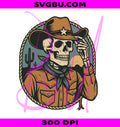 Skeleton Cowboy PNG, Retro Western Skeleton PNG, Spooky Cowboy PNG