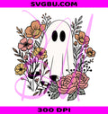 Halloween Ghost PNG, Floral Ghost PNG, Spooky Season PNG