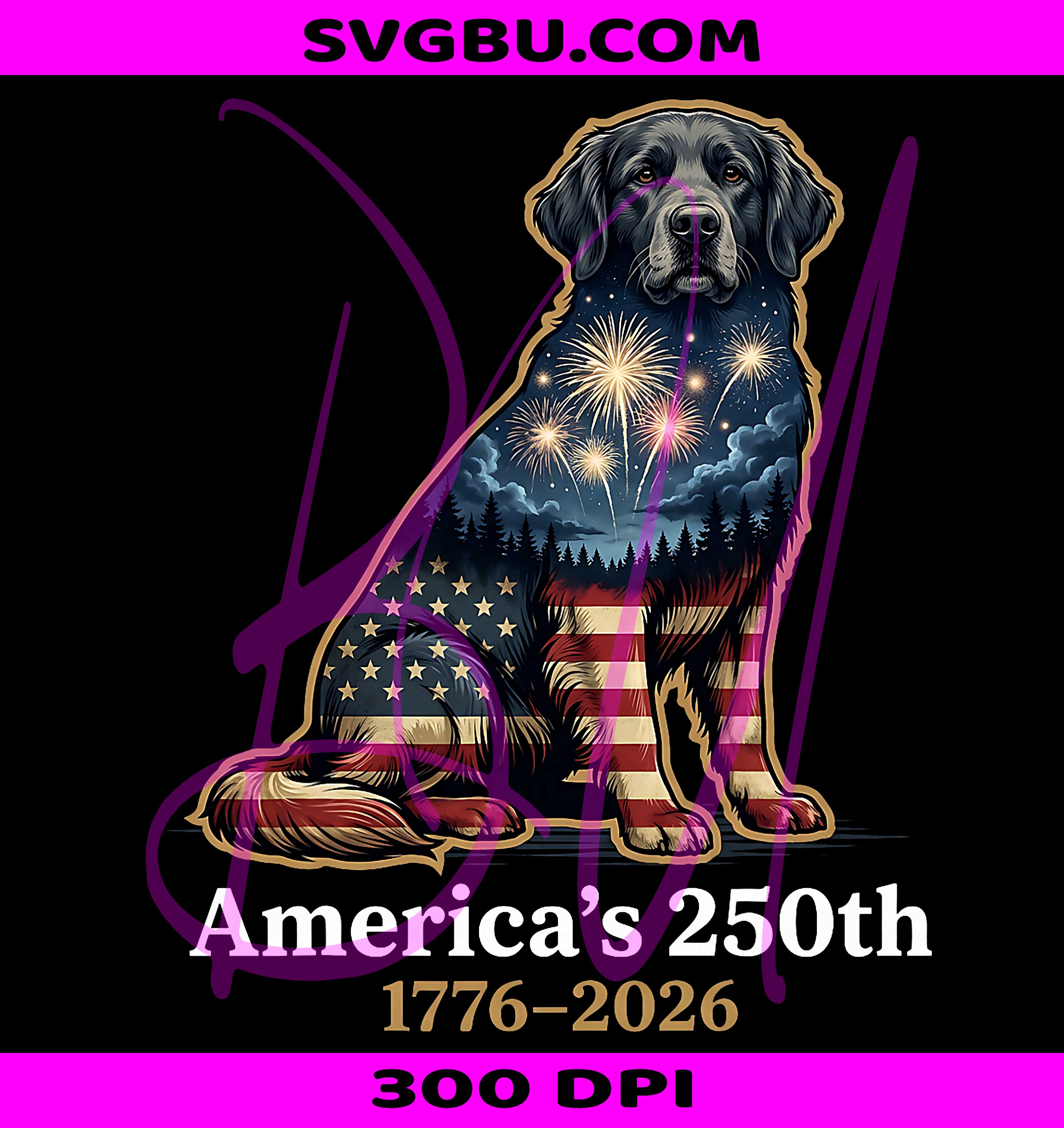 Golden Retriever USA PNG, Americas 250th PNG, Patriotic Dog PNG