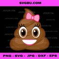Cute Poop PNG, Funny Girl Poop Character Digital Design