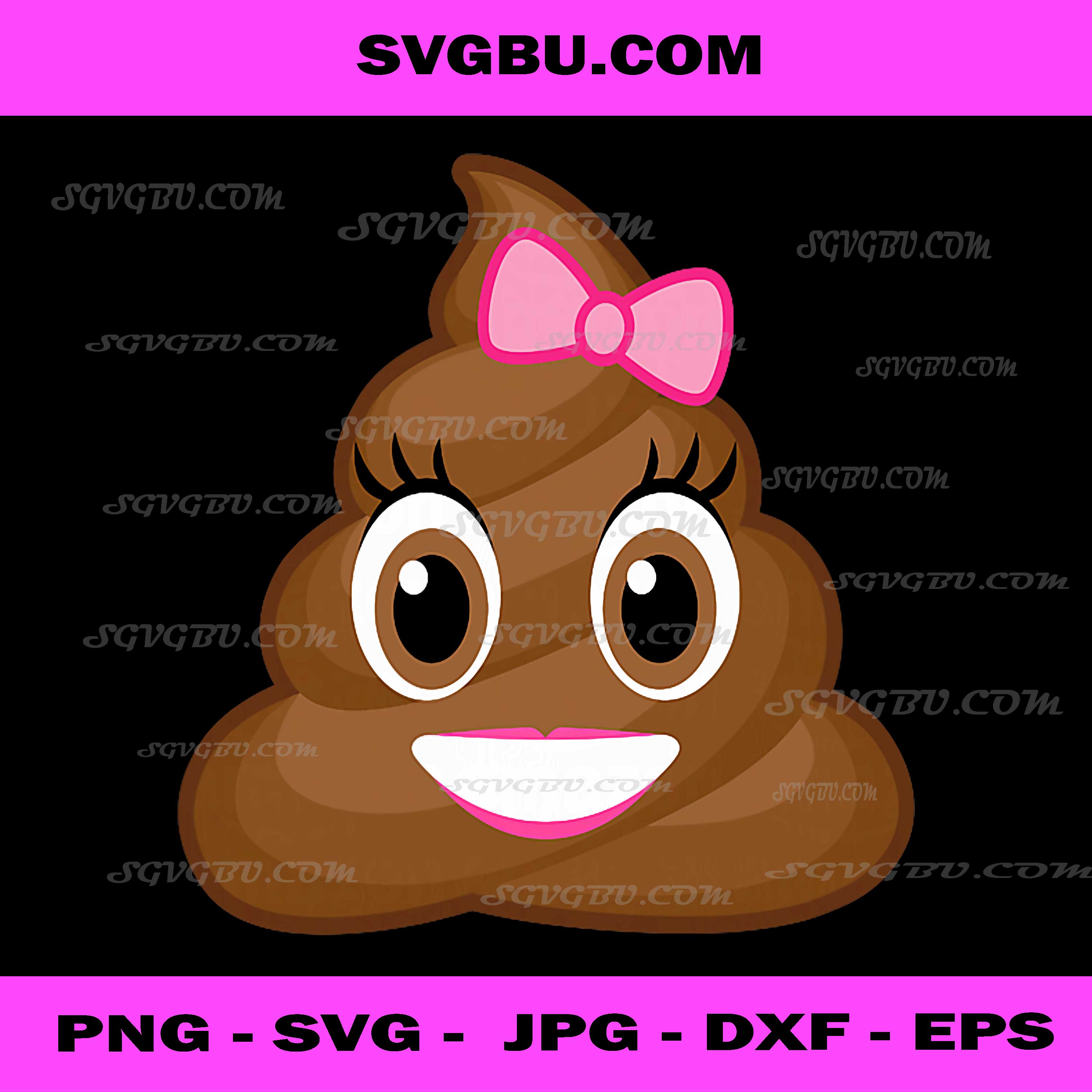 Cute Poop PNG, Funny Girl Poop Character Digital Design