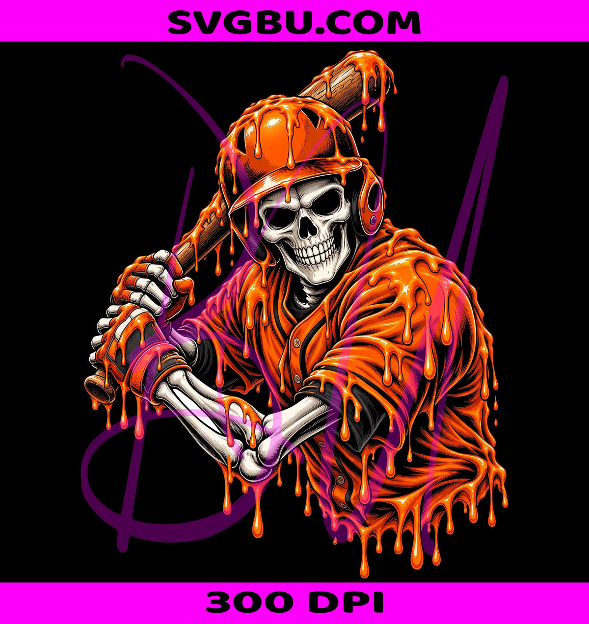 Halloween Skeleton Baseball PNG, Drip Sports PNG, Spooky Baseball PNG
