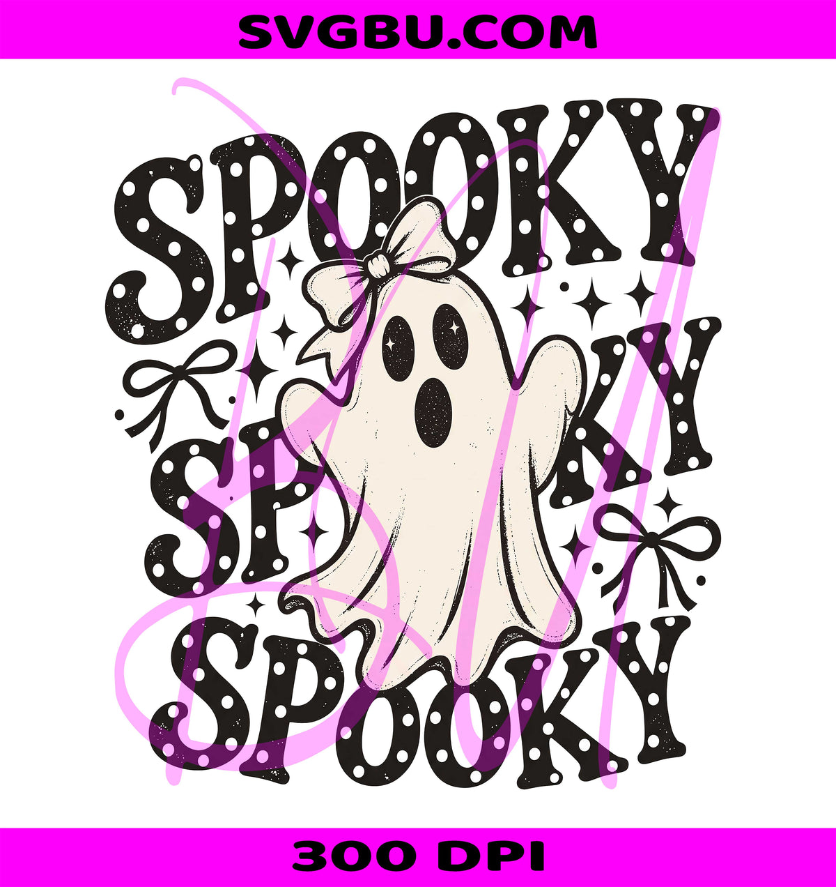 Retro Spooky Polka Dots PNG, Halloween Ghost Trio PNG, Halloween Ghost Boo PNG