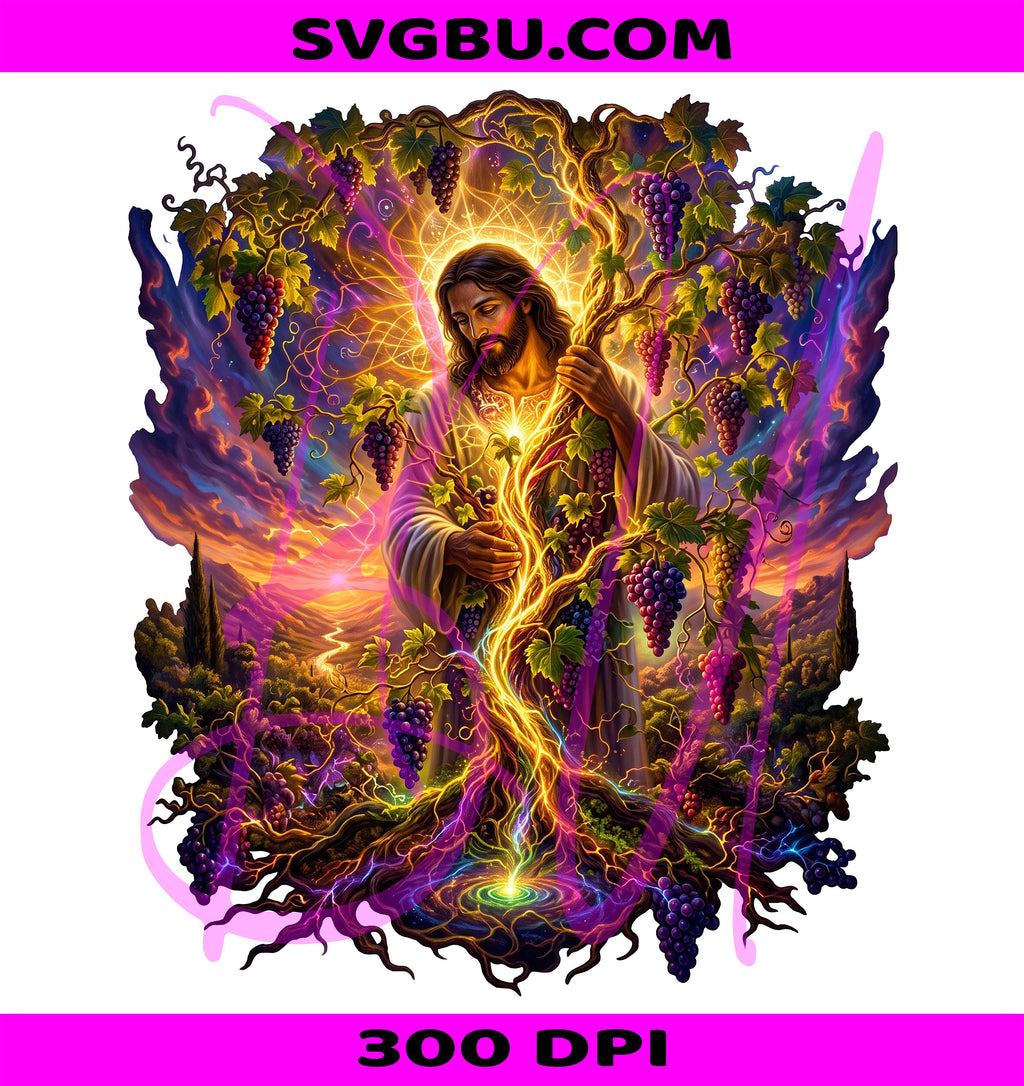 Jesus True Vine PNG, Psychedelic Faith PNG, Yeshua Art PNG