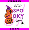 Happy Spooky Season PNG, Jack O Lantern PNG, Striped Halloween PNG