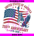 USA 250 Years Anniversary PNG,Retro American Flag PNG,1776 2026 Patriotic Celebration PNG