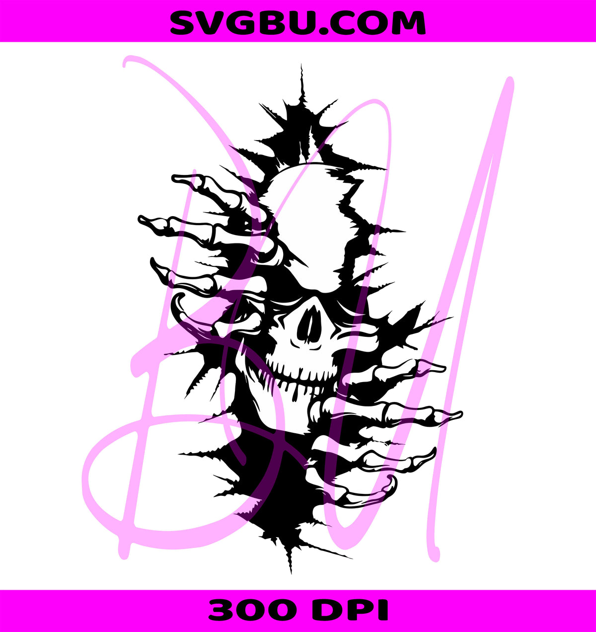 Skull Burst PNG, Cracked Skeleton PNG, Horror Skull PNG