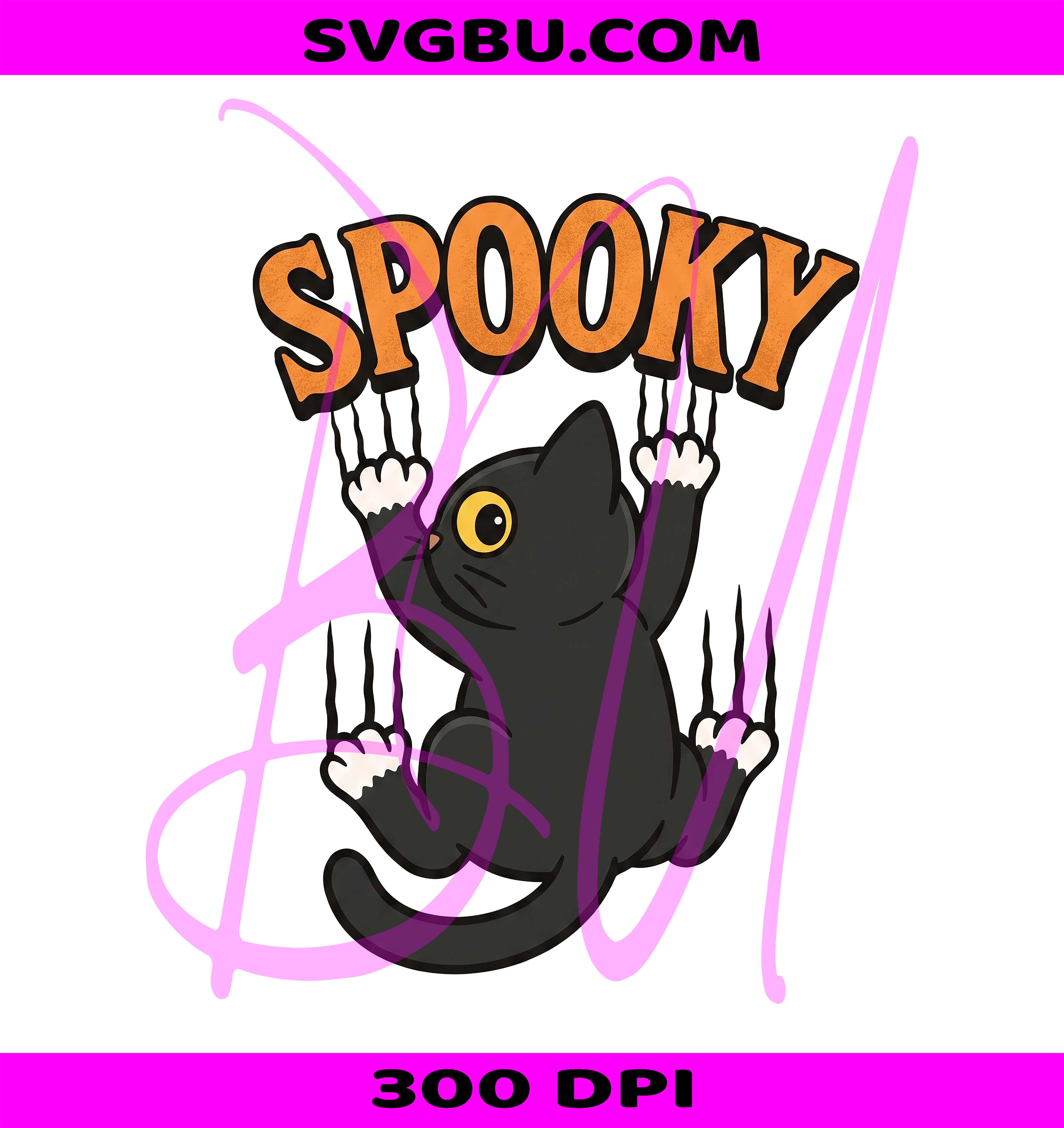 Spooky Halloween Cat PNG, Retro Black Cat PNG, Spooky Kitty PNG