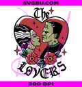 Vintage Monster Couple PNG, Horror Couple PNG, Monster Bride PNG