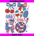Patriotic Disco Ball PNG, USA 1776 PNG, 4th Of July Elements PNG