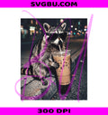 Iced Coffee Raccoon PNG, Funny Raccoon PNG, Coffee Animal PNG