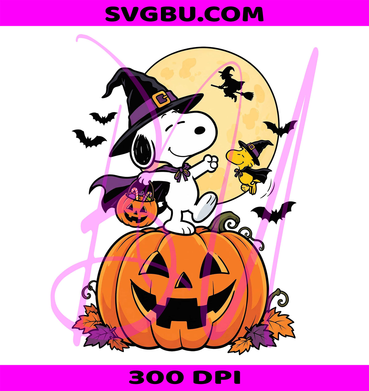 Snoopy Halloween PNG, Peanuts Pumpkin PNG, Snoopy Witch PNG