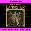 GOT House Lannister Lion Banner Icon Fantasy PNG Design