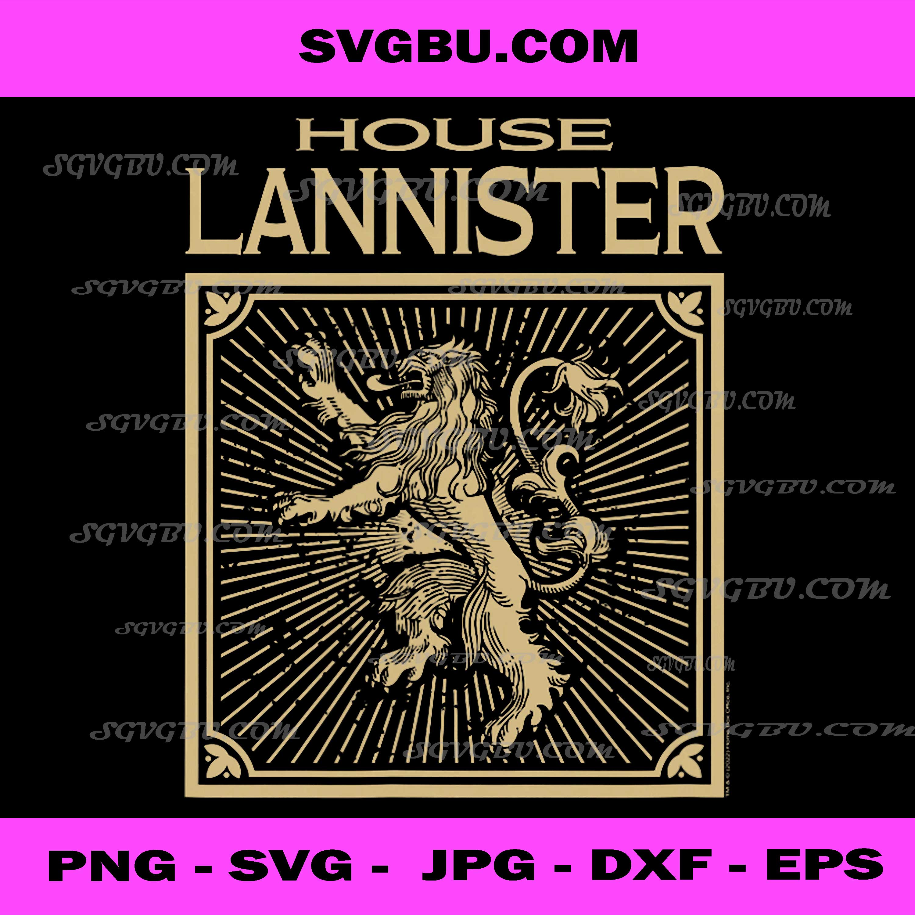GOT House Lannister Lion Banner Icon Fantasy PNG Design