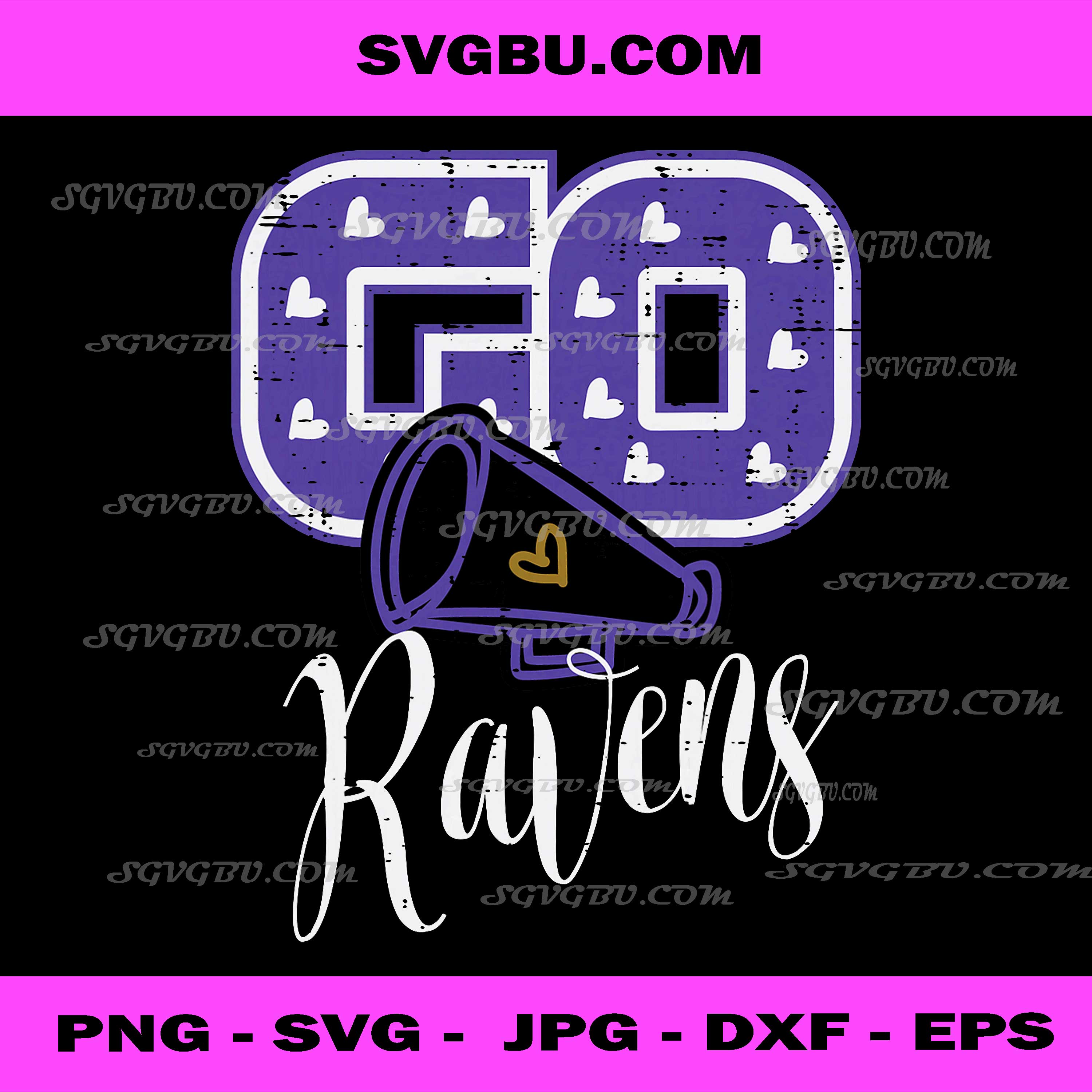 Go Ravens Cheer PNG, Purple Football Mascot PNG, Game Day Spirit PNG