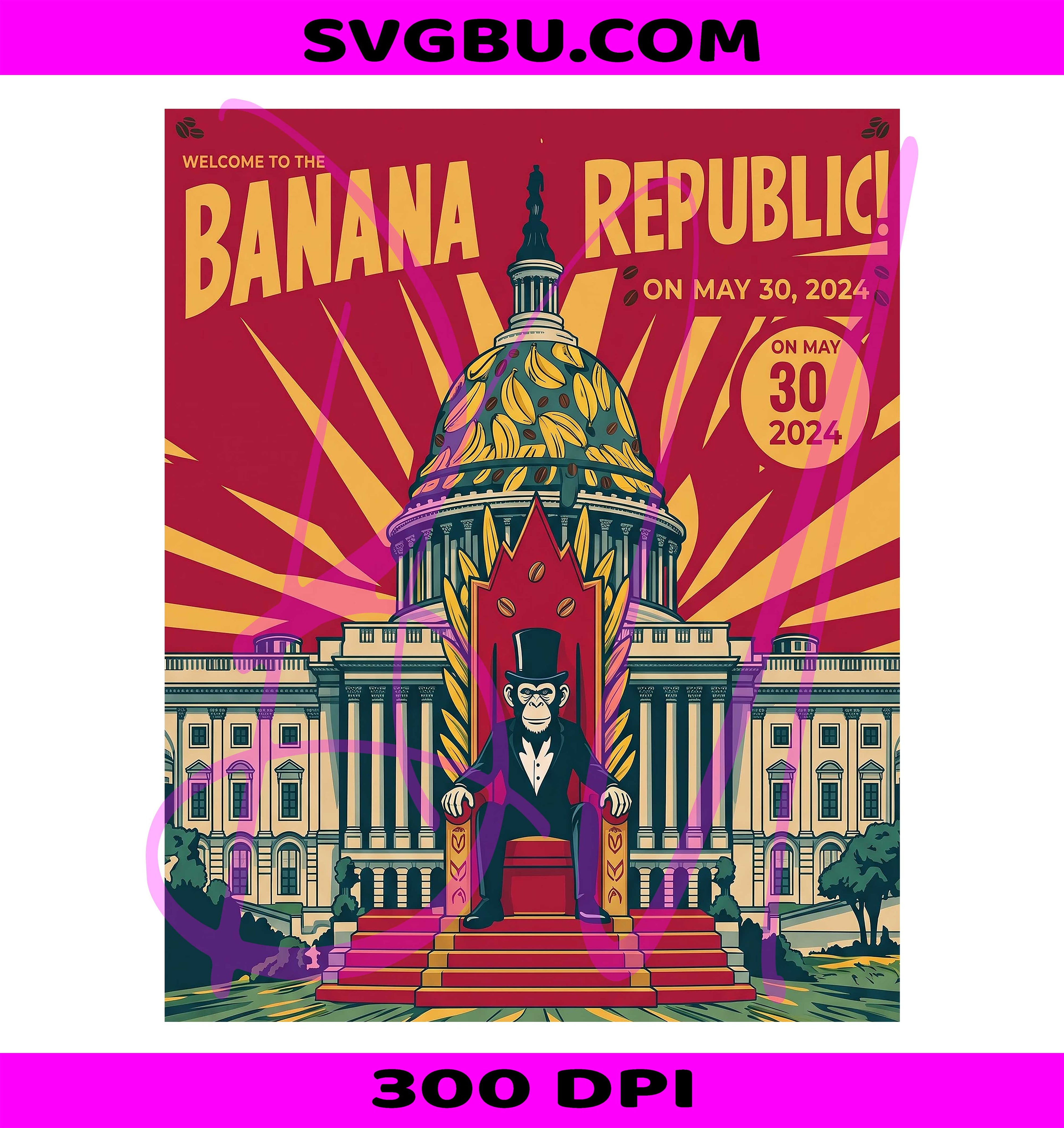 Banana Republic PNG, Political Satire PNG, Vintage Graphic PNG