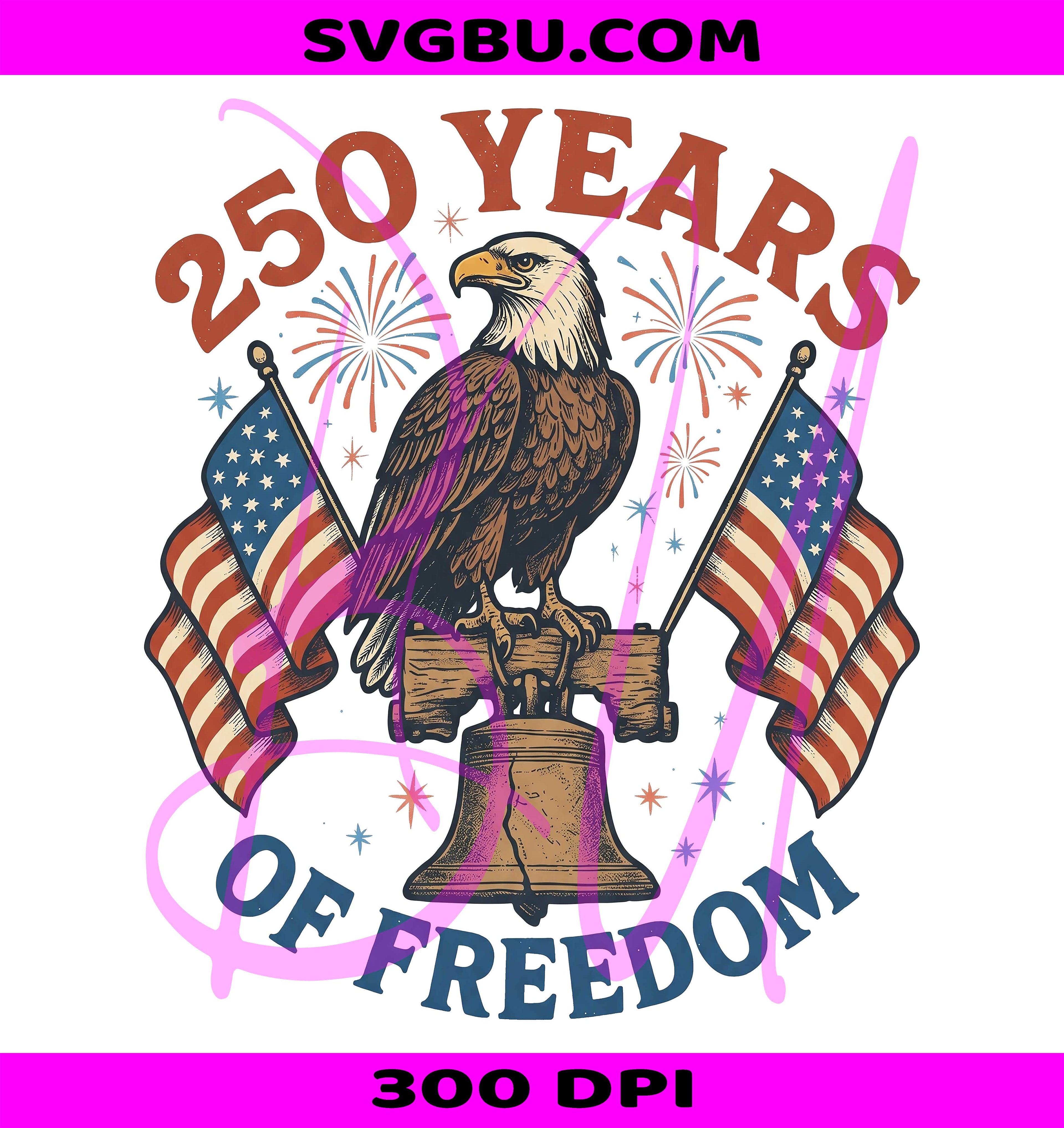 250 Years of Freedom PNG USA Eagle, Liberty Bell, American Flag