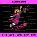 He Is Rizzin, Jesus Basketball Slam Dunk Meme PNG