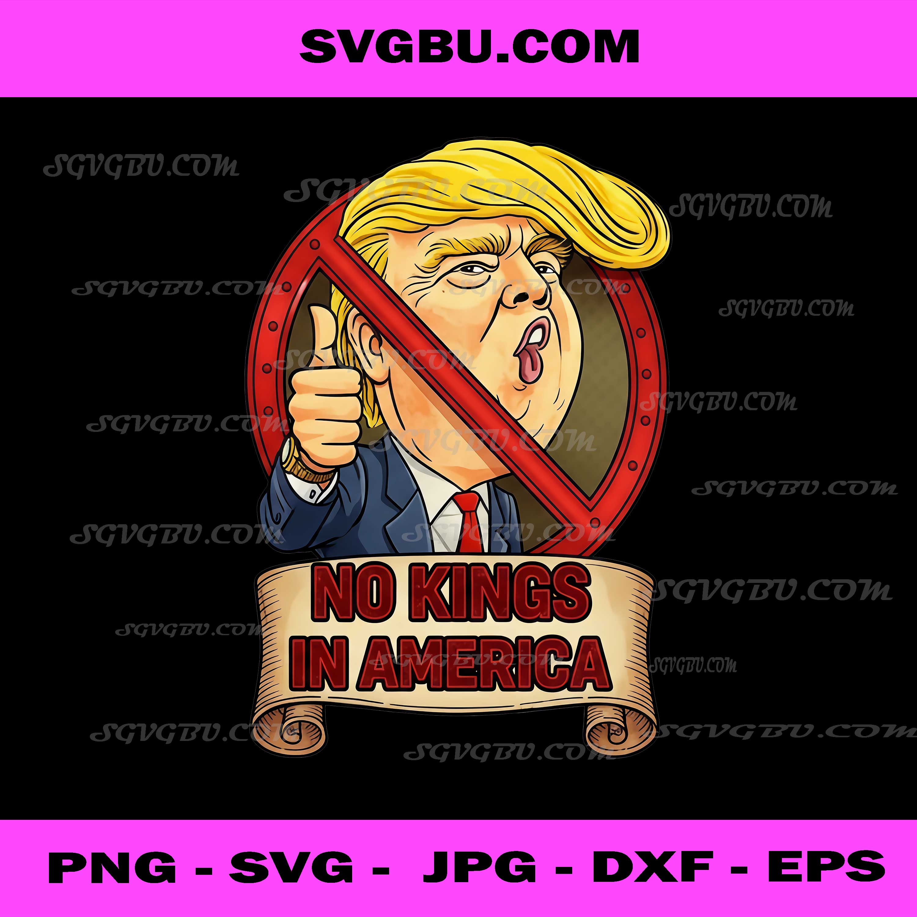 No Kings In America Anti Trump Vector PNG, Political Satire PNG