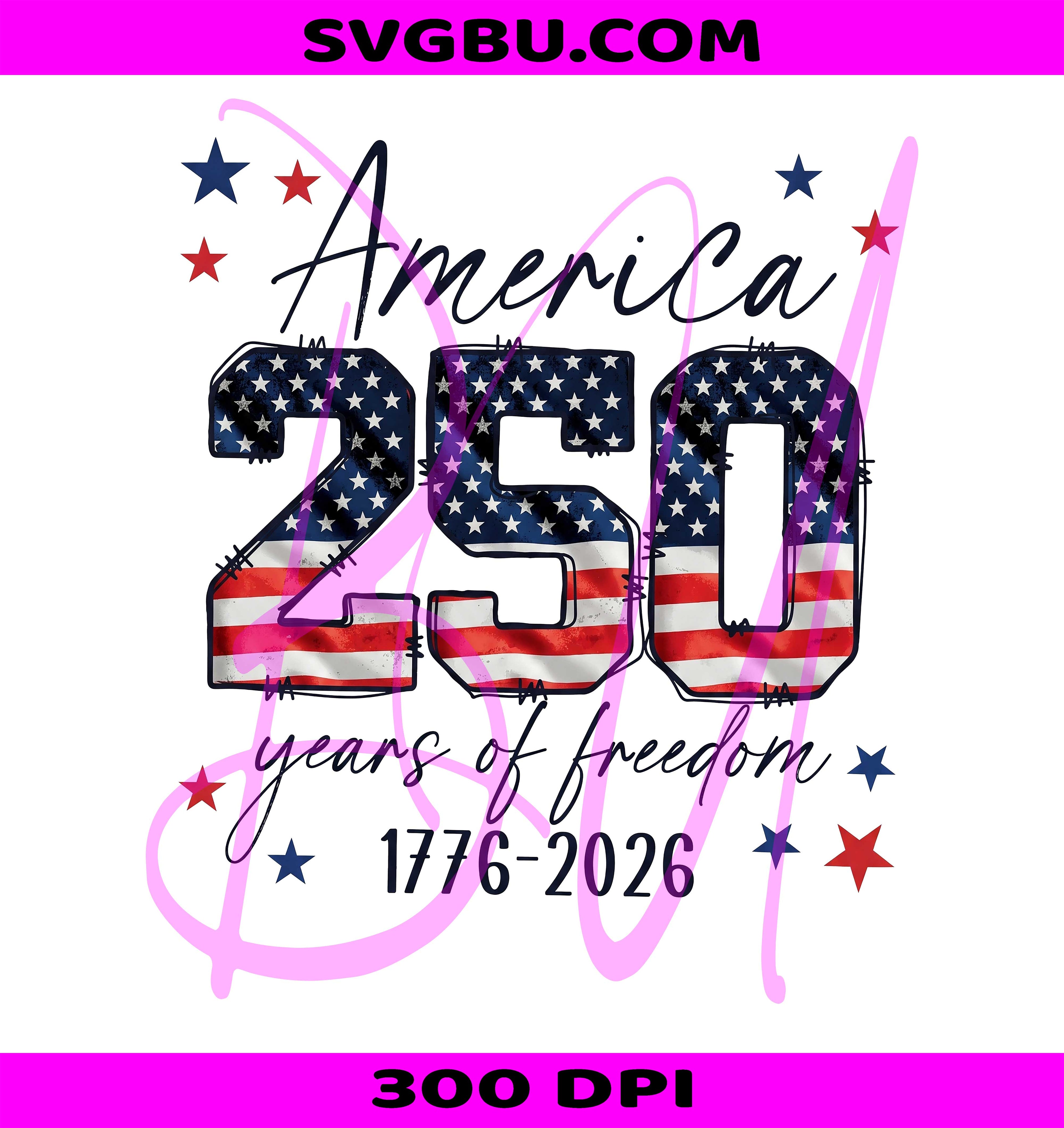 America 250 Years Of Freedom PNG, Patriotic US Flag 1776 PNG