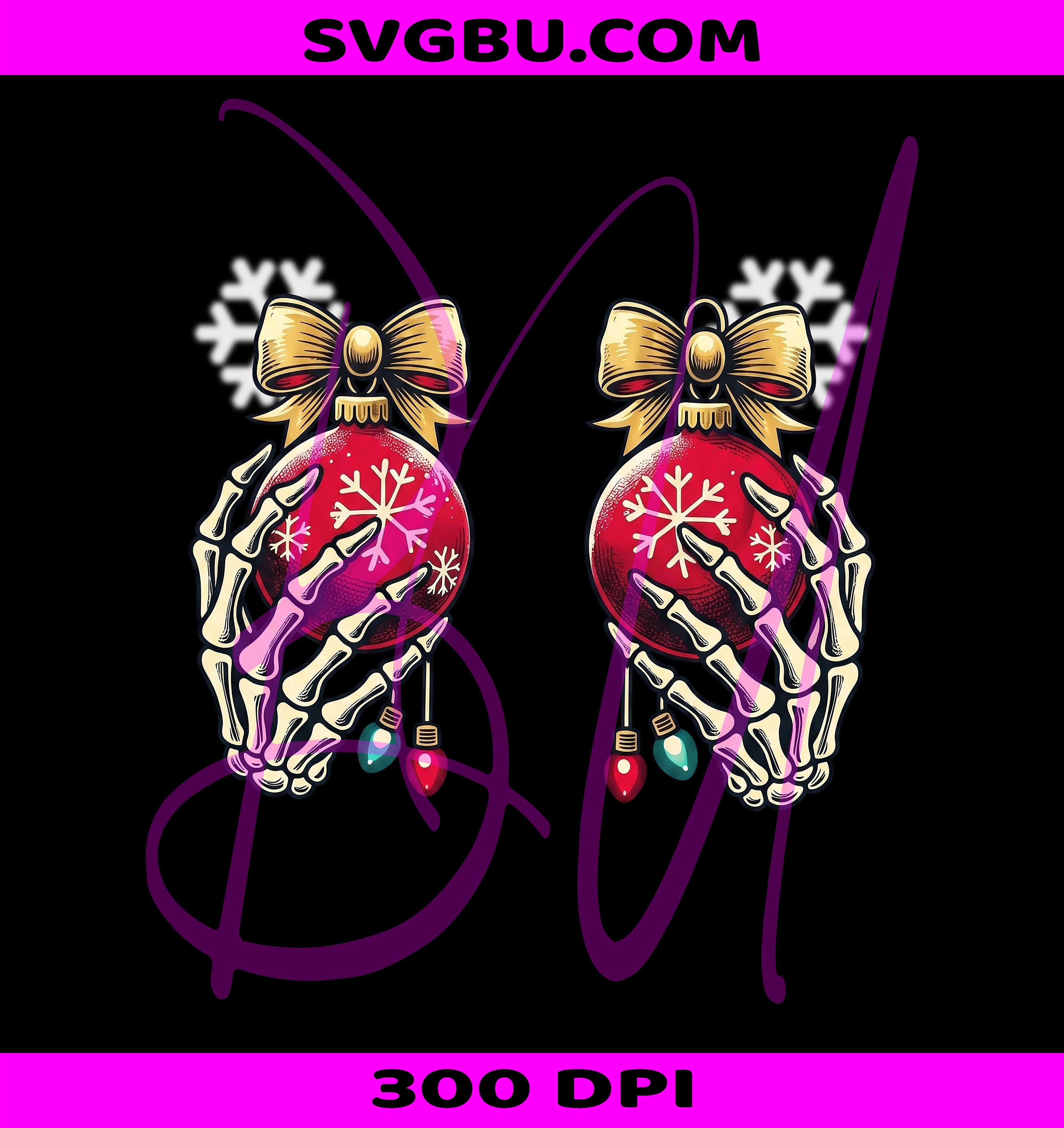 Skeleton Hands Christmas Ornaments PNG, Funny Christmas Design PNG