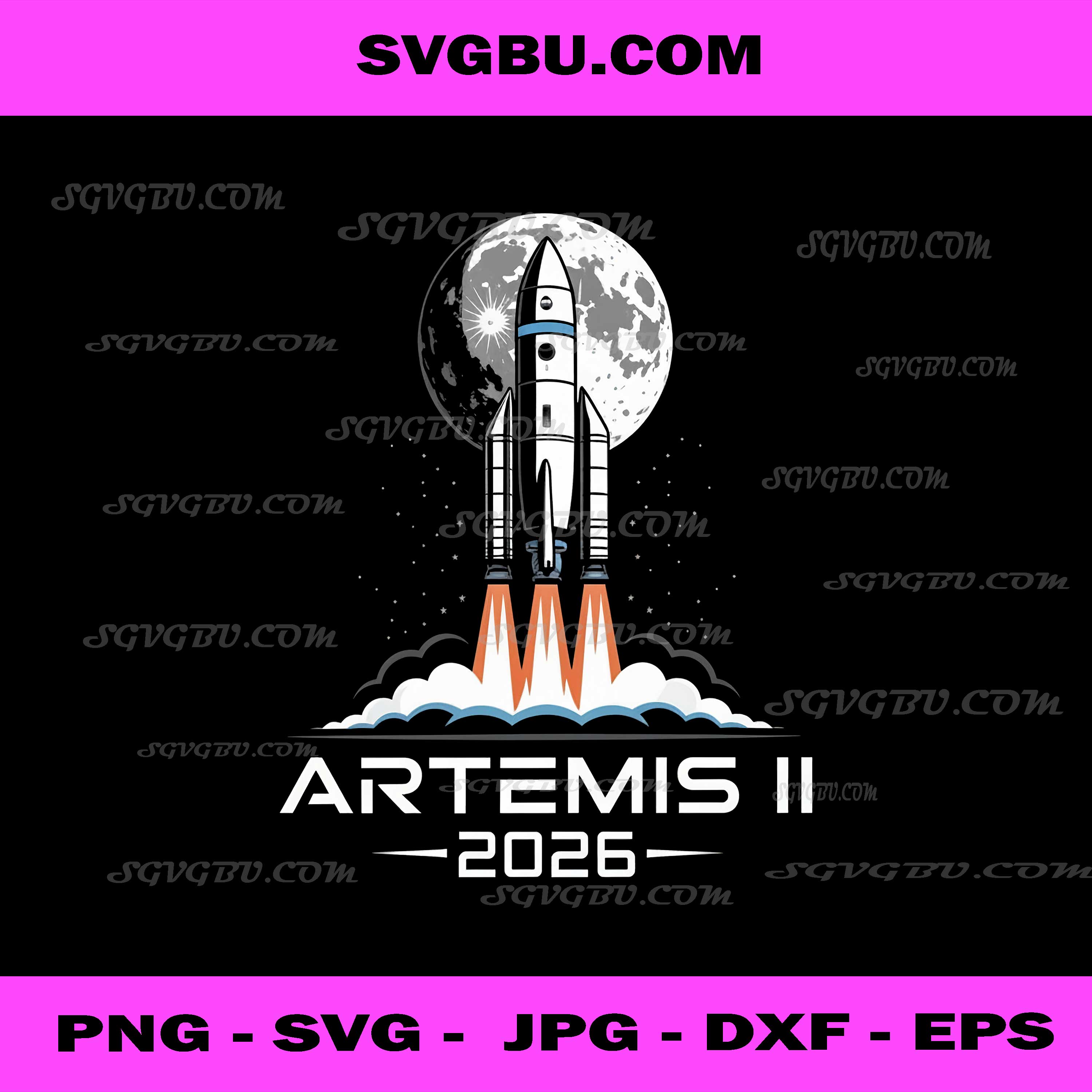 Artemis II Moon Mission Patch PNG, NASA 2026 Space Crew Design