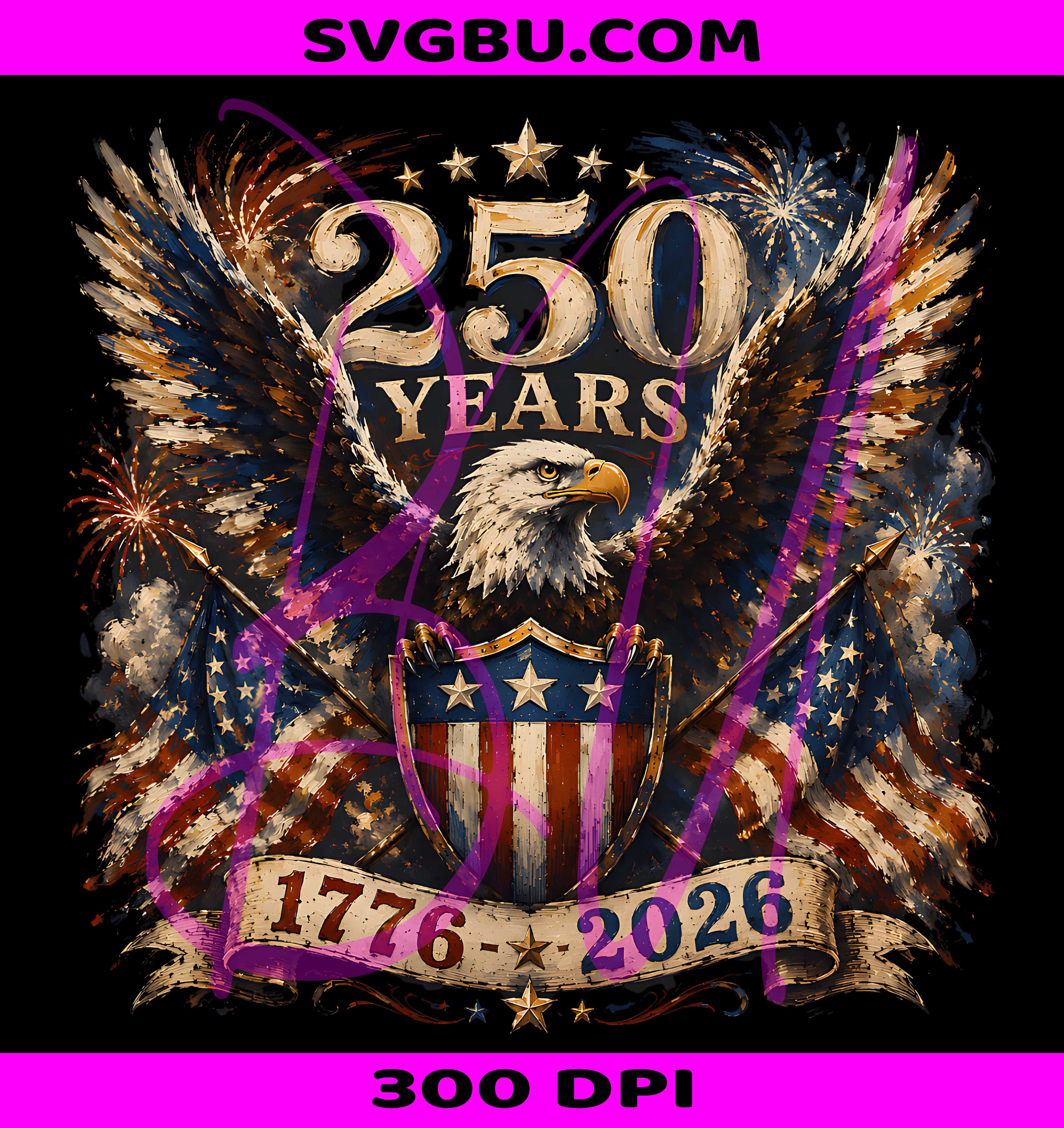 American 250 Years PNG, USA 250th 4th July PNG, Patriotic Eagle PNG