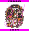 Coquette Halloween PNG Cute Cat Ghost Bow PNG Retro Halloween Collage PNG