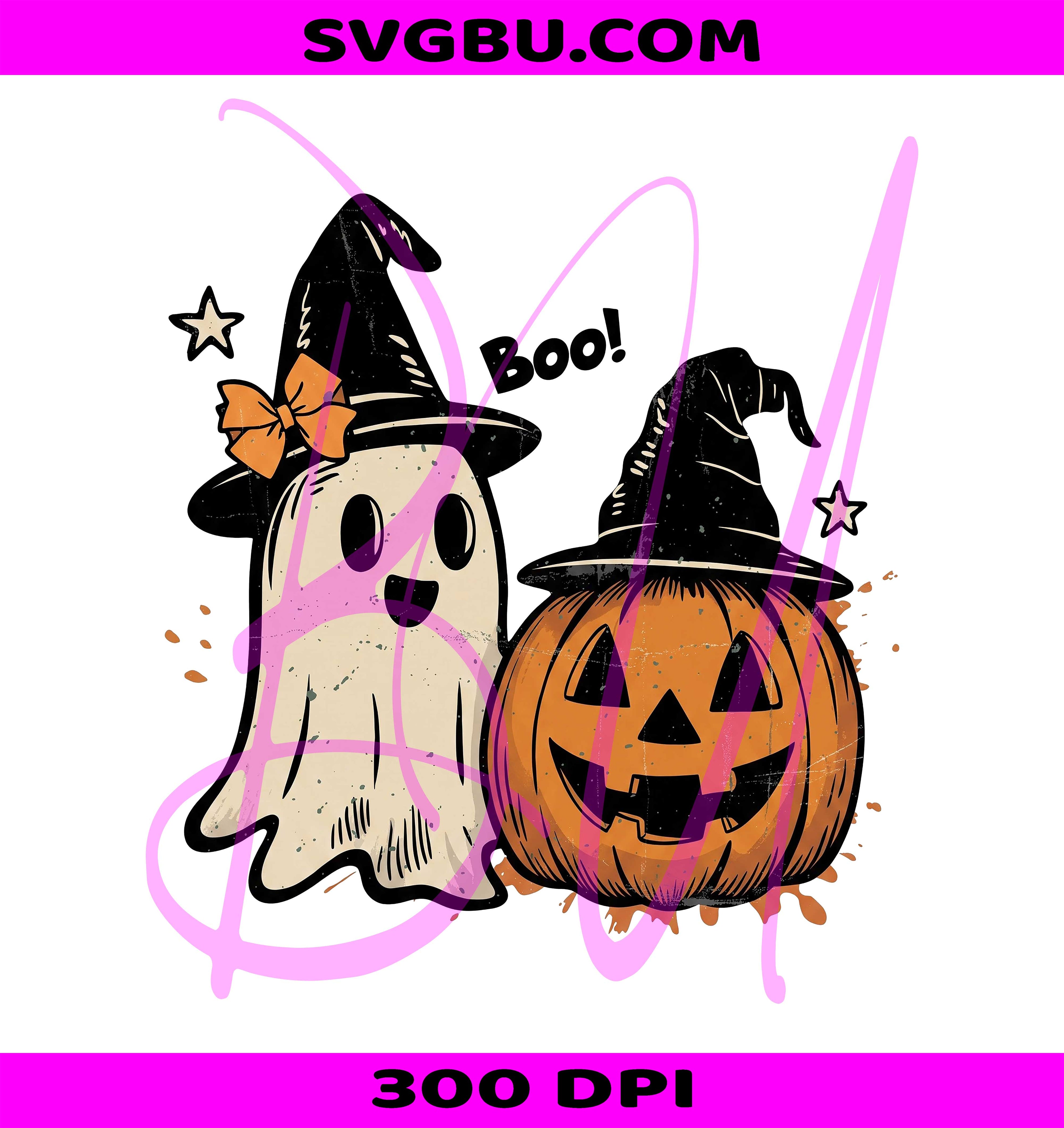 Boo Ghost Halloween PNG, Spooky Ghost Pumpkin PNG, Pumpkin Ghost PNG