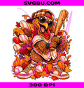 Baseball Turkey PNG, Autumn Player PNG, Cartoon Batter PNG