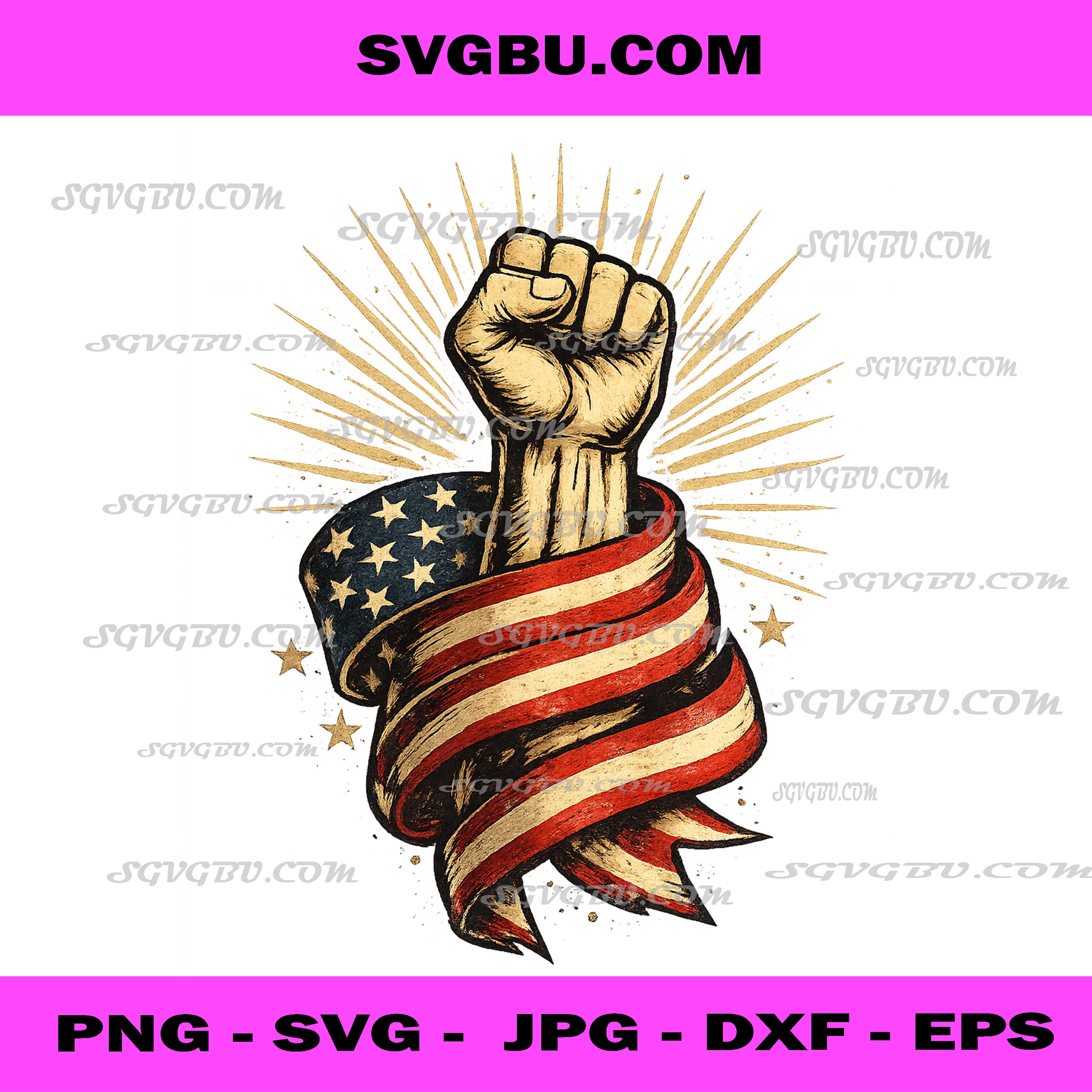 USA Flag Support Fist Graphic PNG, American Patriot Art PNG