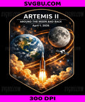 Artemis II Around The Moon And Back PNG, April 1 2026 Space Mission Design