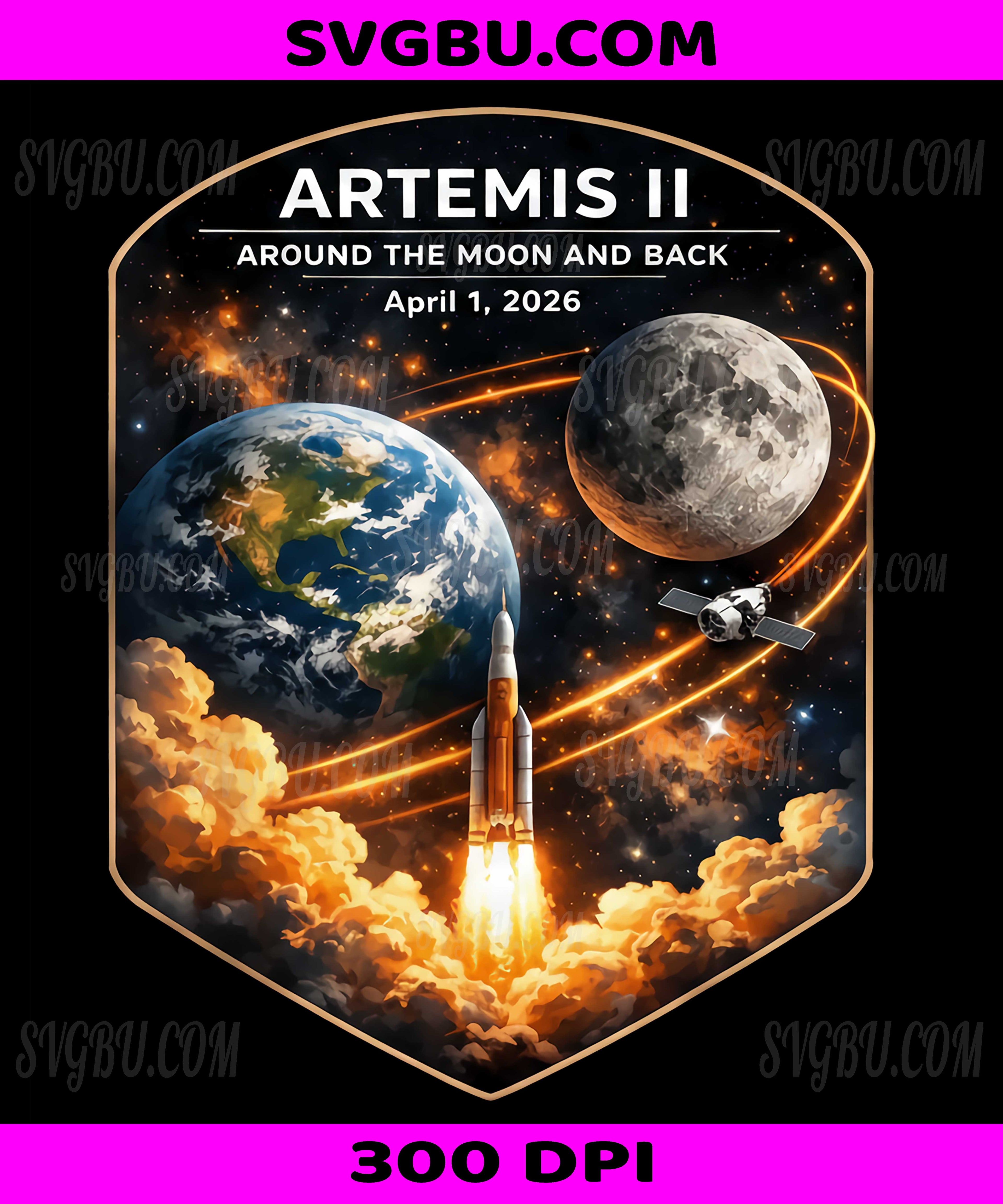 Artemis II Around The Moon And Back PNG, April 1 2026 Space Mission Design